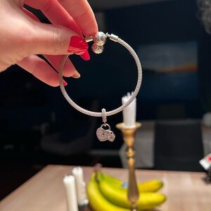 Pandora Two tone Heart Charm pendant